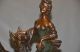 Bronze Sculpture Lady With Dogs By Menneville,  France 1930 Metalware photo 10