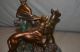 Bronze Sculpture Lady With Dogs By Menneville,  France 1930 Metalware photo 6