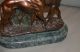 Bronze Sculpture Lady With Dogs By Menneville,  France 1930 Metalware photo 7