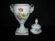 Vintage Lindner West Germany White Porcelain Urn Vase W/ Gold Rams Heads, Urns photo 9