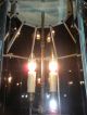 Antique Huge 40 Panel Bevel Glass,  10 Side Hanging Brass Gas Chandelier,  Electric Lamps photo 5