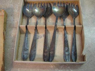 6 Loxley Maurice Stables Sheffield England Silver Plate Ice Cream Forks/spoons photo