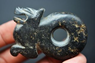 Unique Chinese Hongshan Culture Old Jade Amulet Statue Jp29 photo