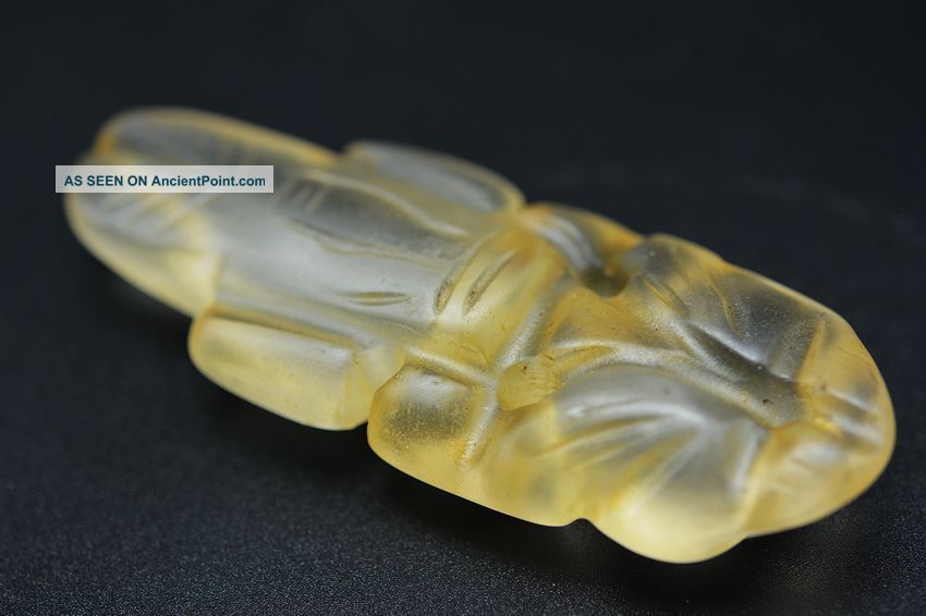 Chinese Hongshan Culture Crystal Sun God Amulet Pendant/statue Jp29 Necklaces & Pendants photo