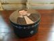 Primitive Folk Art Antique Oil Portrait Image Paper Mache Box Painted Details Primitives photo 3