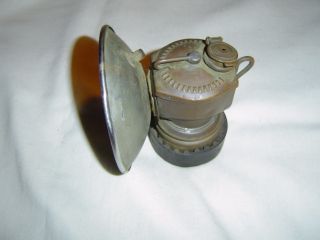 Old Vintage Auto - Lite Brass Carbide Coal Miners Lamp Light With Air Cool Grip photo