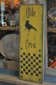 Mustard Yellow Wood Olde Crow Sign / Game Board Country Primitive Folk Art Primitives photo 3
