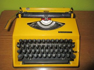 Bright Yellow (ta) Adler Tippa Typewriter Pop - Art Design Panton Era 70`s photo