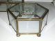 4 Vtg Brass & Glass Curio Box Table Top/shelf Miniatures,  Jewelry Display Cases Display Cases photo 1