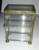 4 Vtg Brass & Glass Curio Box Table Top/shelf Miniatures,  Jewelry Display Cases Display Cases photo 3