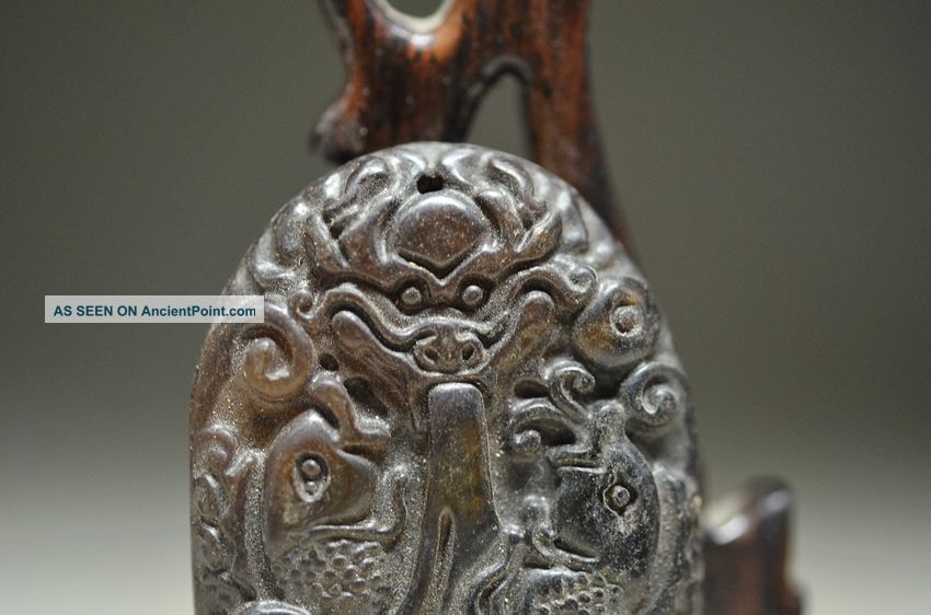 Chinese Delicate Old Jade Hand Carved Fish Pendants Hh2 Necklaces & Pendants photo