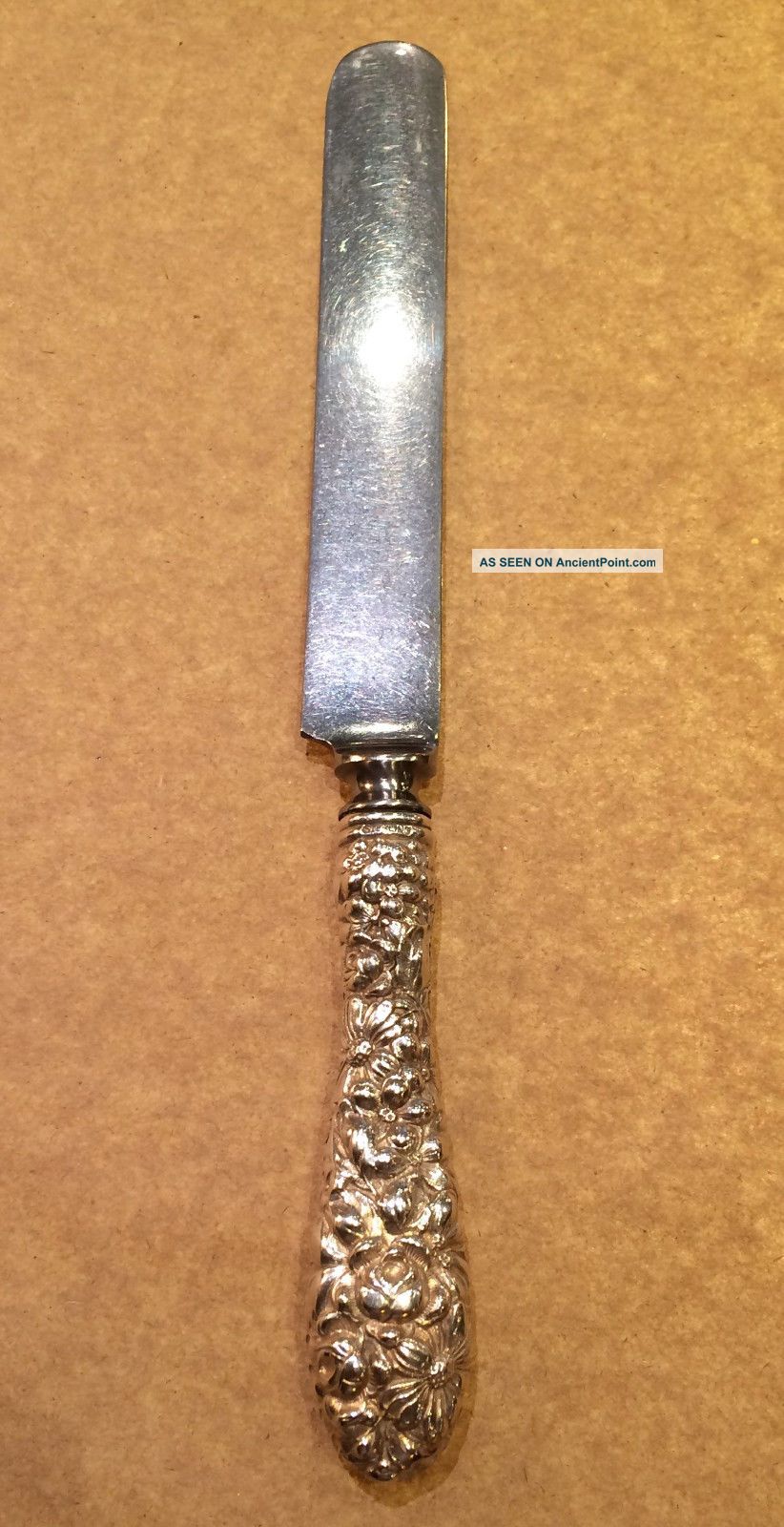 Stieff Rose Sterling Silver Blunt Hollow Knife No Shield Stainless Blade Flatware & Silverware photo