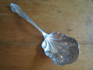 American Silver Co Moselle 9 In Berry Serving Spoon Silverplate Mono Gel 1900 - 40 photo