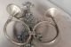 Antique French Double Sconce Hunting Horn Oak Leaves Bow Knot Silver Bronze Chandeliers, Fixtures, Sconces photo 6