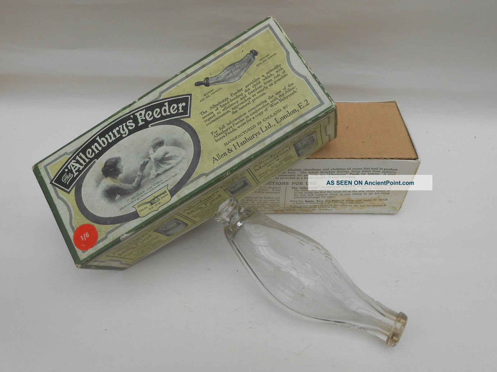 Early 20th C.  Boxed Allenbury ' S Feeder Baby Feeding Bottle Other Medical Antiques photo