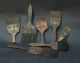7 Antique Paint Brushes,  Wood Grainer Tools,  Primitive Folk Art Wall Hangers Primitives photo 11