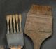 7 Antique Paint Brushes,  Wood Grainer Tools,  Primitive Folk Art Wall Hangers Primitives photo 1
