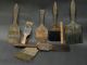 7 Antique Paint Brushes,  Wood Grainer Tools,  Primitive Folk Art Wall Hangers Primitives photo 6