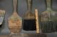 7 Antique Paint Brushes,  Wood Grainer Tools,  Primitive Folk Art Wall Hangers Primitives photo 7