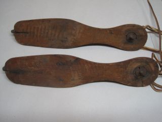 Pair Antique Steel & Wood 11 