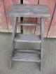 Antique Stool 2 Step Vintage Stepstool Primitive Wood Ladder Stand Primitives photo 5