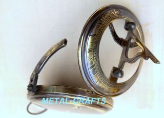 Us Navy Navigation Brass Sundial Compass Antique Handmade Bronze Sundial Compass photo