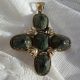 Extremely Rare Lge Victorian Egyptian Revival Multi Scarab Beetle Cross Pendant Egyptian photo 2
