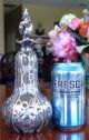 Victorian Silver Overlay Decanter/ Bottle & Spiral Stopper Decanters photo 5