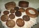 17 Antique Wooden Millinery Hat Band Blocks Molds Sizers Stretchers Brim Stands Industrial Molds photo 8