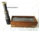 Collectible Antique Finish Brass Telescope With Stylish Wooden Box Telescopes photo 2