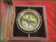 Solid Brass Gimble Woodglass Lid Box Compass Nautical Boxed Gimbled Compass Compasses photo 2