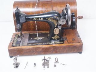 1924 Singer 128 (k) Antique Hand Crank Sewing Machine 28 27 127 photo