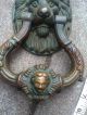 Vintage Brass Lions Head Door Knocker Architectural Antique Old Rare Door Bells & Knockers photo 1