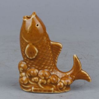 Chinese Porcelain Hand - Carved Fish Statue photo