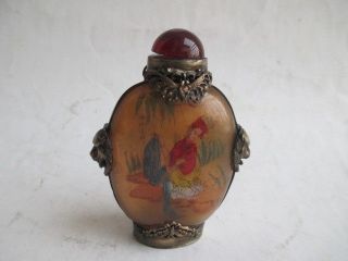In Ancient China,  Ancient Silver Glass Snuff Bottle Beauty Xi Shi photo