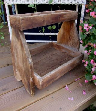 Vintage Primitive Handmade Farrier/blacksmith Wooden Tool Box From Vermont Farm photo