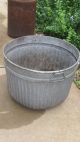 Large 21 X 15 Vintage Galvanized Metal Wash Tub Garden Planter No Dents Primitives photo 1