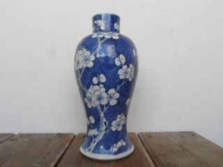 Antique Chinese Porcelain Blue And White Prunus Vase - Kangxi 4 Character Mark photo