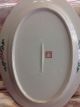 Antique Chinese Hand - Painted Serving Scalloped Edge Floral Aqua - Blue Platter Plates photo 9