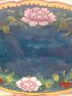 Antique Chinese Hand - Painted Serving Scalloped Edge Floral Aqua - Blue Platter Plates photo 2