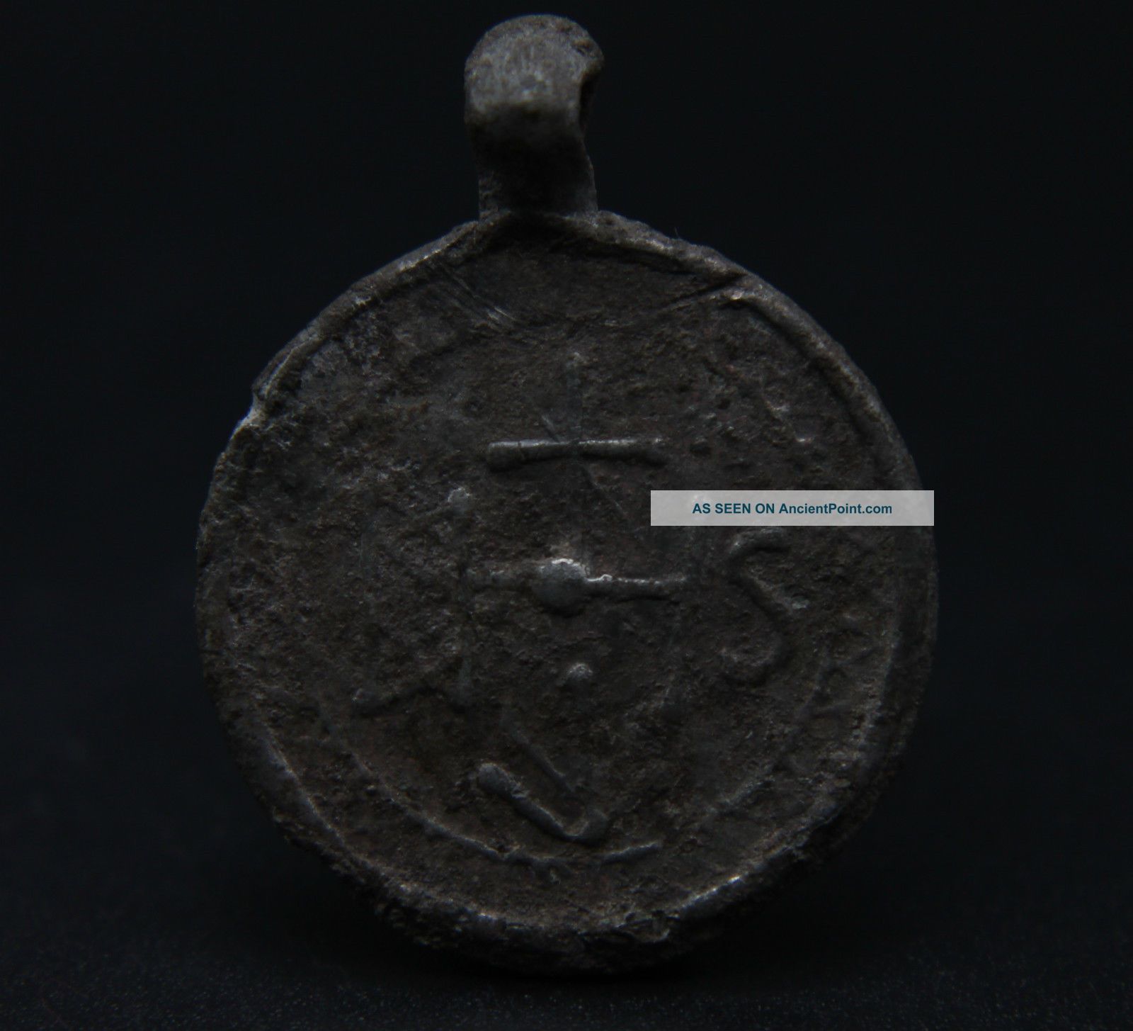 Medieval Period Silver Amulet Pendant With Monogram 
