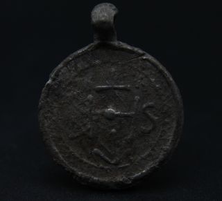 Medieval Period Silver Amulet Pendant With Monogram 