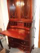 Mahogany Secretary Desk Serpentine Front With Claw Feet And Bubble Glass Doors 1900-1950 photo 1