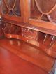 Mahogany Secretary Desk Serpentine Front With Claw Feet And Bubble Glass Doors 1900-1950 photo 2