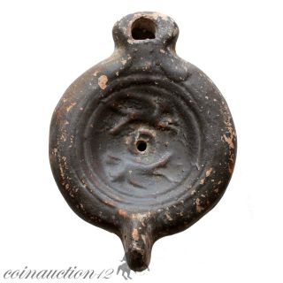 Stunning South Italy 4th Century Bc Terracotta Oil Lamp Wreath Pegasus Decorated photo