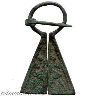 Rare Vikings Bronze Omega Brooch Decorated 700 - 900 Ad photo