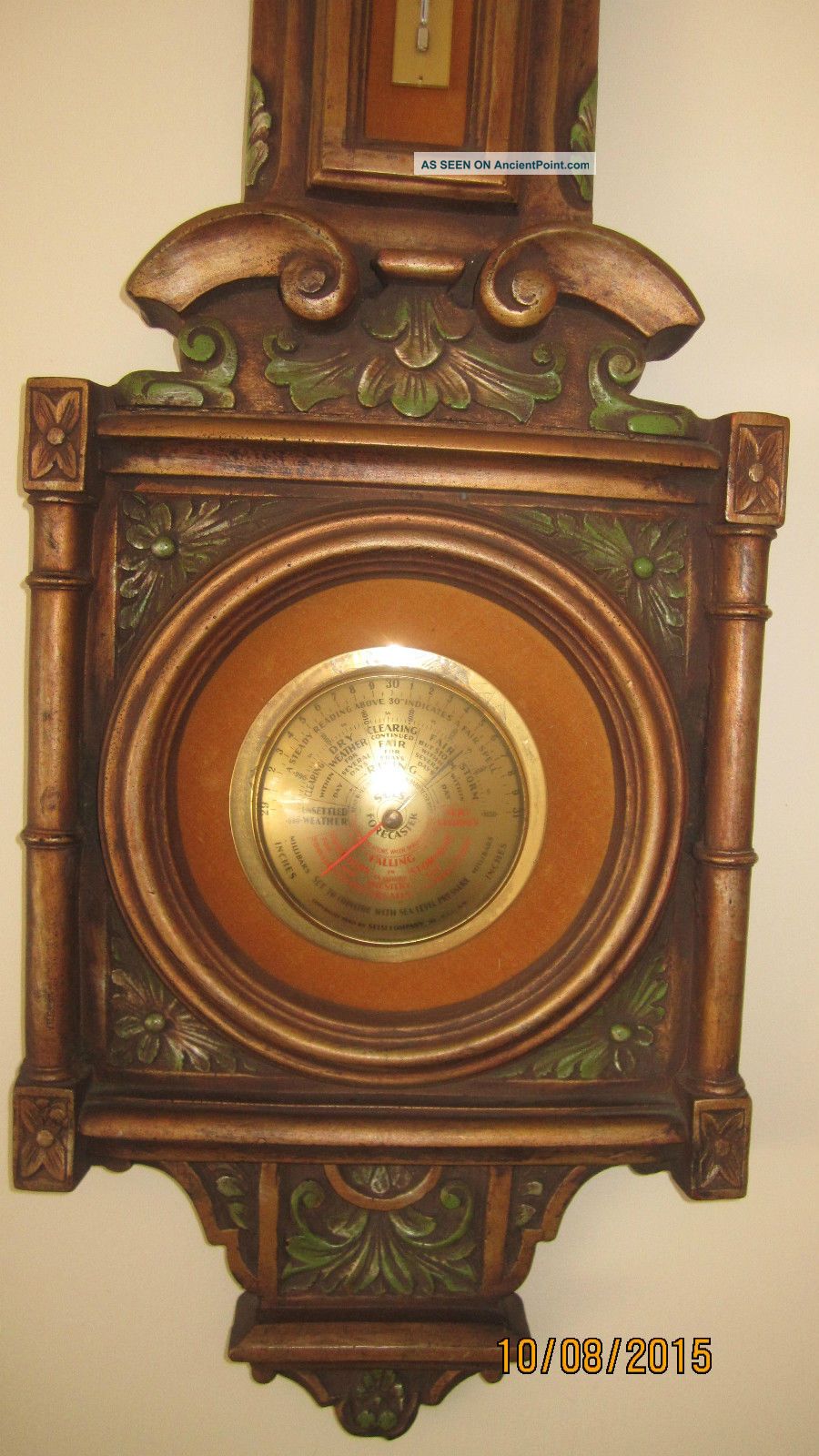 Unique Vintage Antique Victorian Selsi Company Barometer Thermometer Germany Barometers photo