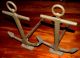 Wonderful Antique Brass Anchor - Design Fire Dogs Other Maritime Antiques photo 1