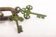 Antique Puzzle Brass Vintage Old Green Fish Tibet Buddhist Padlock Locks Bl 03 Other Maritime Antiques photo 2