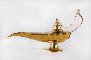Décor Antique Stunning Brass Lamp & Lighting Vintage Aladdin Genie Chirag Hc 09 photo